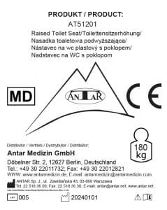 AT51201 Toilettensitzerhöhung 10cm mit Deckel E AT51201