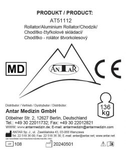 AT51112 Aluminium Rollator E AT51112