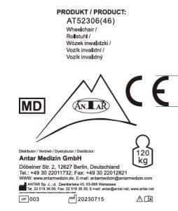 AT52306 Aluminium Rollstuhl – Jetzt ansehen auf Antar Medizin GmbH AT52306 Aluminium Rollstuhl E AT52306 46