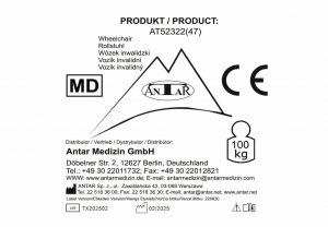 AT52322 Stahlrollstuhl 46cm E AT52322